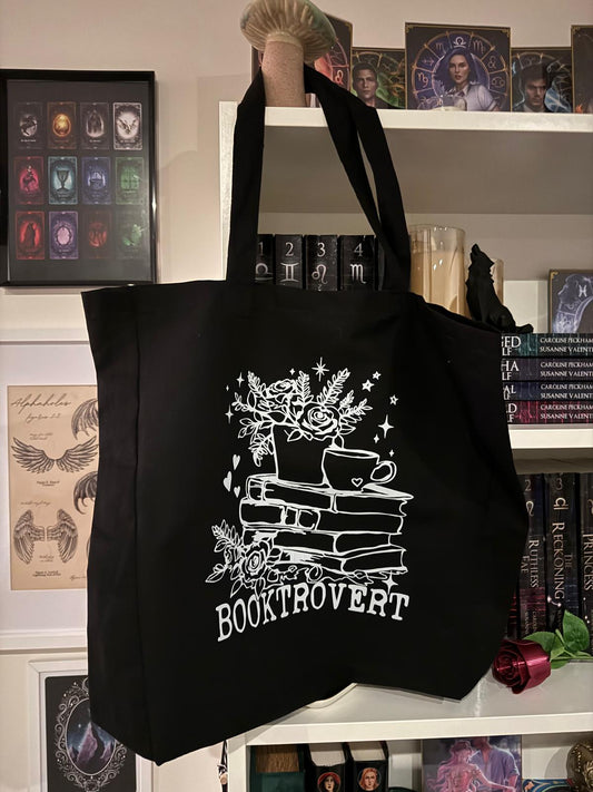 Black Bookish Tote Bag - Double Sided